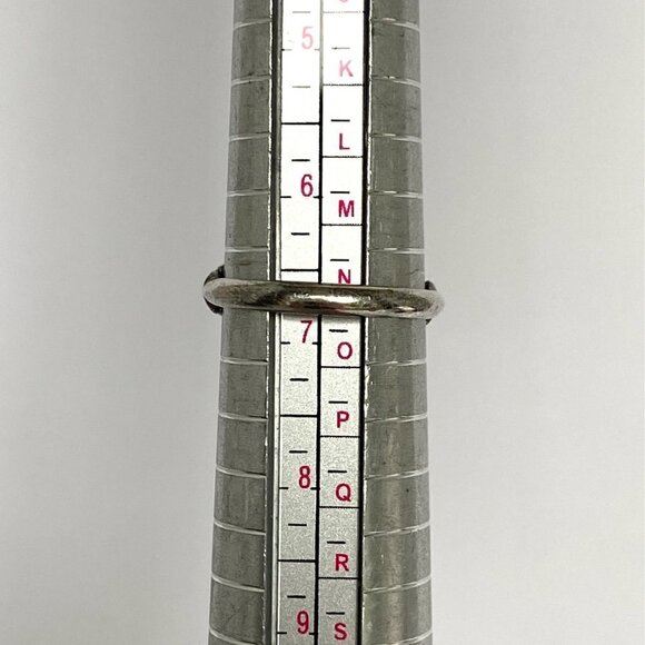 Oxidized Sterling Silver 925 Oval Amethyst Scrollwork Openwork Ring Size 6.75 - Picture 9 of 16